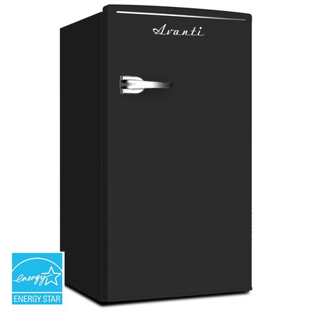 Avanti Avanti 3.1 cu. ft. Retro Compact Refrigerator, Black RMRS31X1B-IS